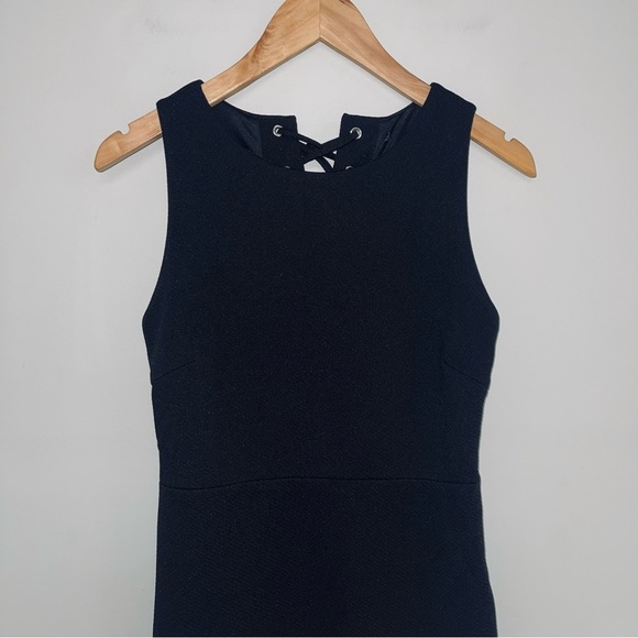 Forever 21 Mini Dress Women’s Size Small Black Lace Up Back Bodycon Lined - Picture 3 of 8